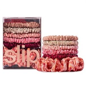 New in the box Slip Silk Hair Ties in Pink and Cream set of 6